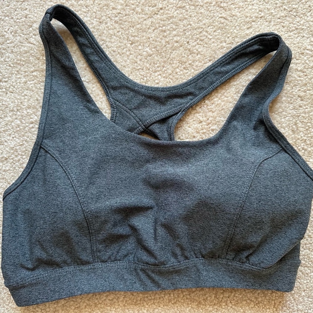 Tek Gear Gray Racerback Sports Bra Medium Support/Size Medium Gently Used!